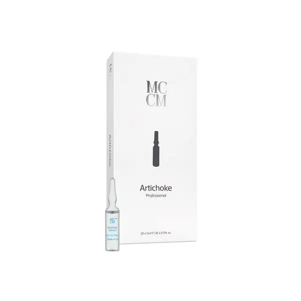 Caixa de ampolas de extrato de Alcachofra com ampola individual para tratamentos de estética.