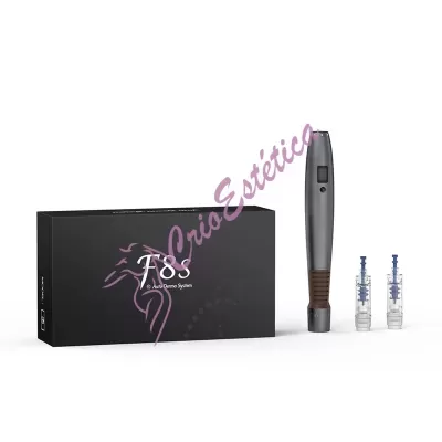 Dermapen profissional F8S com cartuchos NANO e embalagem