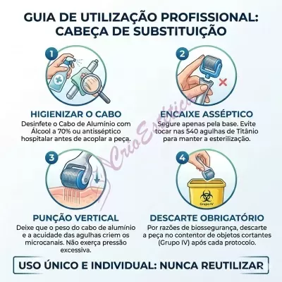 Cabeça de Substituição Dermaroller N in 1 - 540 Agulhas (1.00mm)