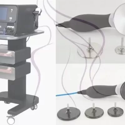 Equipamento TECAR 448 kHz Legenda, configuração Standard, com máquina, manípulos e cabeças incluídas
