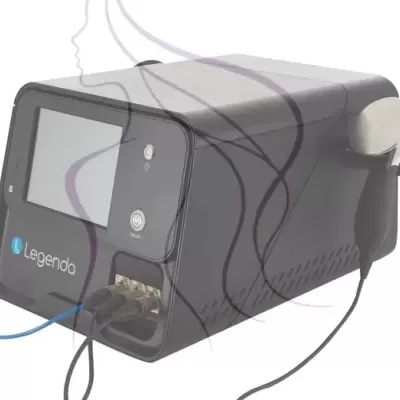 Equipamento TECAR 448 kHz Legenda ADSS, vista lateral esquerda