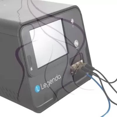 Equipamento TECAR 448 kHz Legenda ADSS, vista lateral direita aproximada