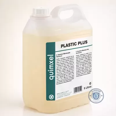 Cera/emulsão metalizada Plastic Plus 5 L para proteção e brilho de pavimentos sintéticos e duros
