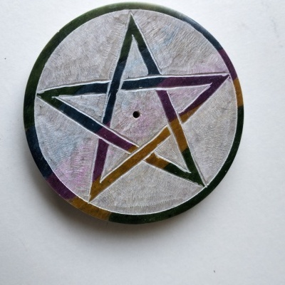 Incensário em pedra de sabão - Pentagrama