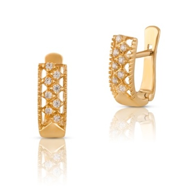 Brincos Ouro 19,2k + Zircónias