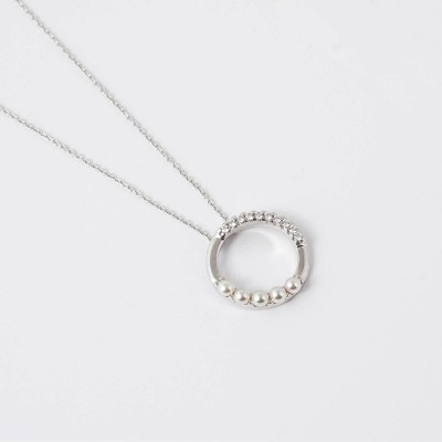 Colar Prata, Pérolas e Zircónias