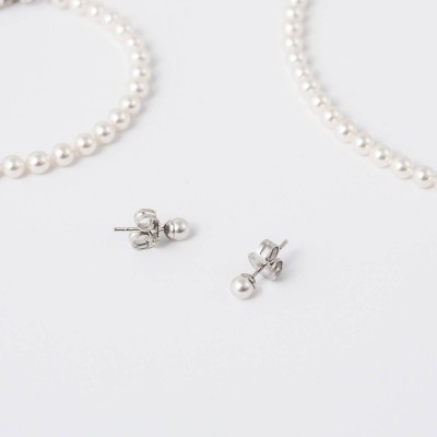 Brincos Prata e Pérolas