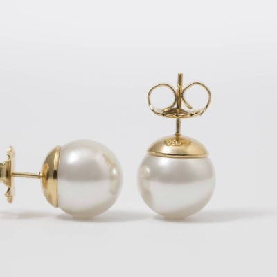 Brincos Prata Dourada e Pérolas