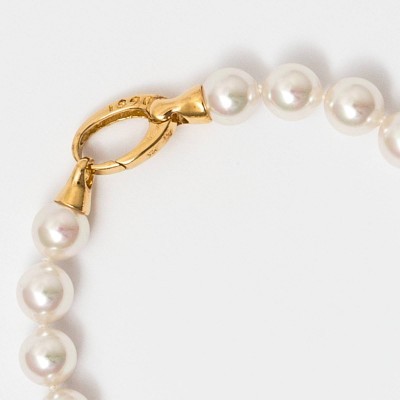 Pulseira Prata Dourada e Pérolas