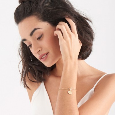 Pulseira prata dourada