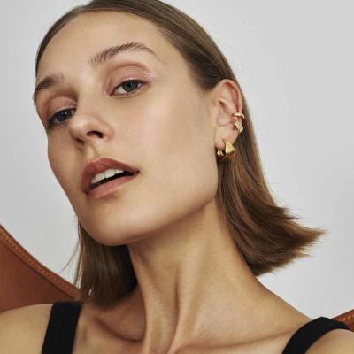 Earcuff Prata Dourada