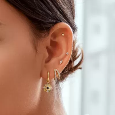 Brincos Prata Dourada