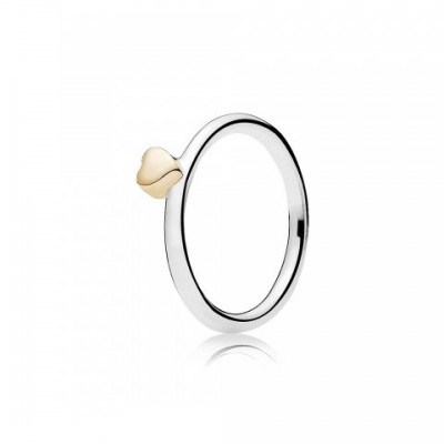 Anel Pandora Prata e Ouro