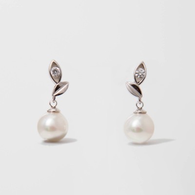 Brincos Prata, Pérolas e Zircónia