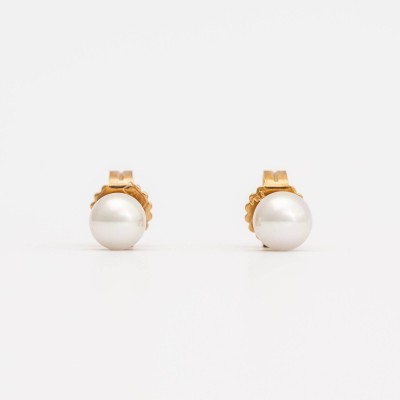 Brincos Prata Dourada e Pérolas