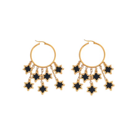 Brincos aros estrelas
