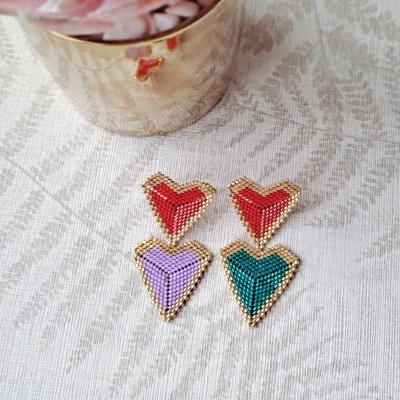 Brincos Corações duplos