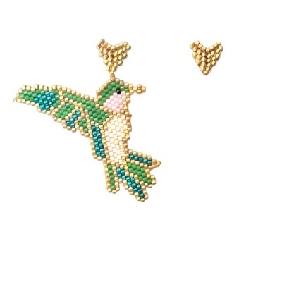 Brincos Beija Flor Asimétricos