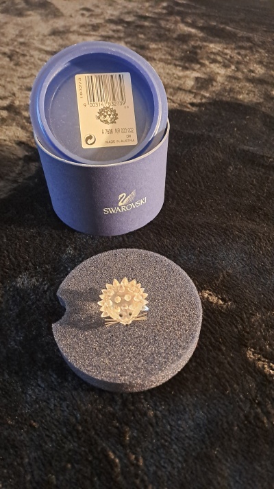 Ouriço Swarovski Autêntico com Caixa Original | Peça Vintage de Coleção / Authentic Swarovski Hedgehog with Original Box | Vintage Collection Piece