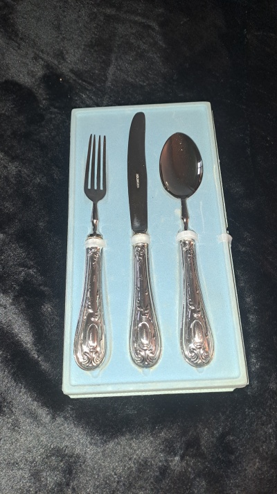 Conjunto Vintage de 3 Talheres em Prata – Elegância Clássica e Intemporal /Vintage Set of 3 Silver Cutlery – Classic and Timeless Elegance