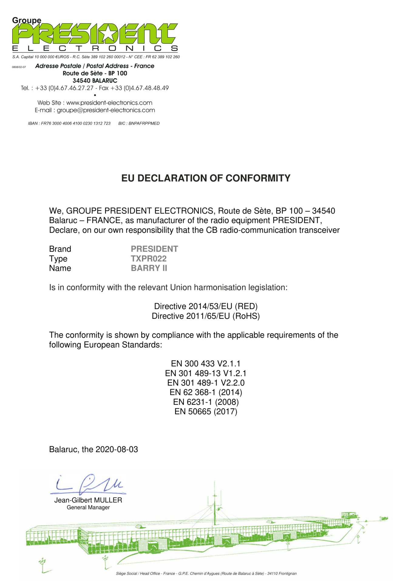 Certificado de Conformidade UE