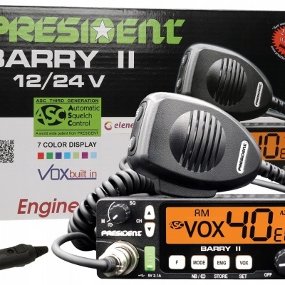 Rádio CB 27Mhz/11m  President BARRY II ASC  - AM/FM  Multinormas