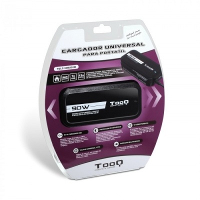 Alimentador Ac/Dc UNIVERSAL 90W 15V-24V 2 SAÍDA USB 12 CONECTORES TooQ TQLC-90BS02M