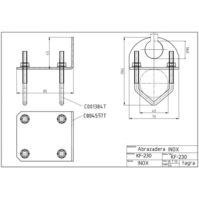 Suporte Metálico de Antena Tagra KF-230 - Para Barco