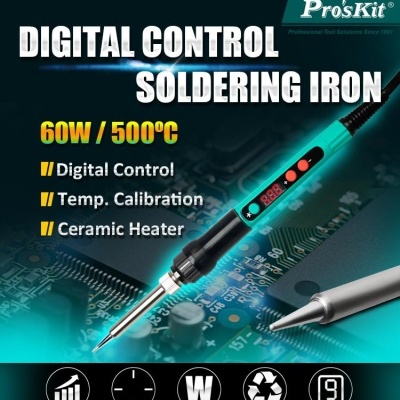 Ferro De Soldar C/ Display Regulável 60W 200/500ºC PROSKIT SI-186F