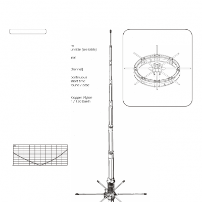 Antena Base SIRIO 827 e BLIZZARD-2700 NEW CB\27Mhz AM FM SSB - Aluminio