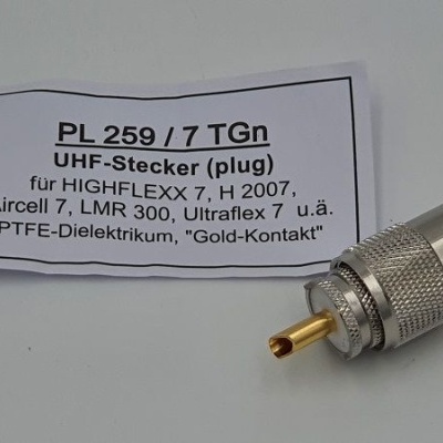 Conectores Coaxiais PL-259 - UHF Cabos Coaxiais 7.3mm - Aircell 7/ RF-287 / HF-2500 PL 259-7 TG 36967 Marca Kusch