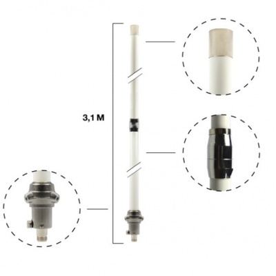 Antena Base Fibra Dual Banda 144 | 430mhz  X-700 | X-510MH| X-300 | X-200 | X-50 | X-30