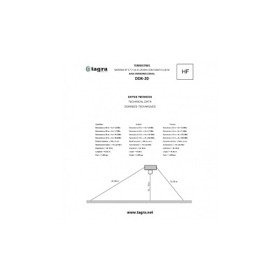 Antena Base HF Dipolo Windom 10/15/20/40/80 metros TAGRA DDK-20