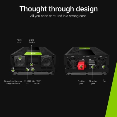 Inversores DC/AC Onda Sinusoidal - 12Vdc/24Vdc to 230Vac 150w/2000w  C/USB