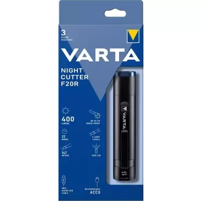 Lanterna de Mão VARTA Night Cutter F20R 400 Lumen Lanterna Recarregável