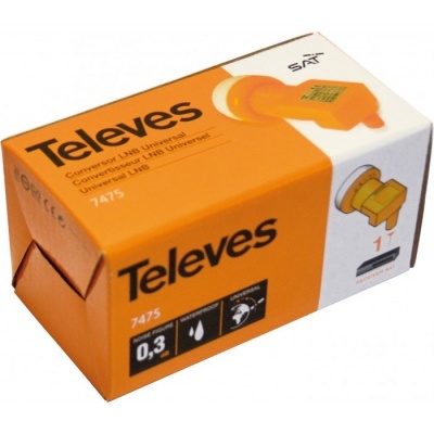 LNB UNIVERSAL SINGLE OFFSET 0.3DB TELEVES 7475