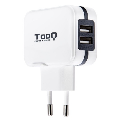 Cargador TOOQ Cargador pared 2xUSB Blanco 17w