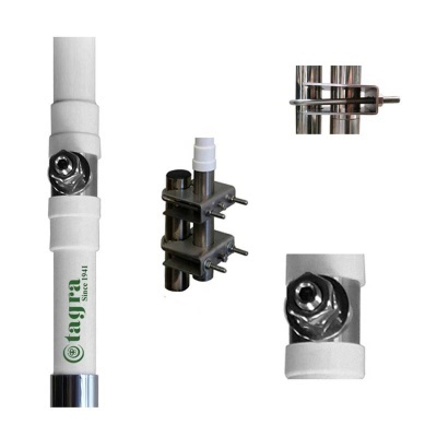 Antenas Base HF Vertical Fibra Multibando Tagra HF-600 1.4-30 Mhz 600W 6 m en 2 tramos