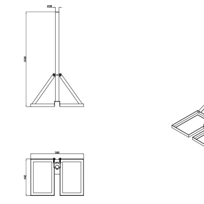 SUPORTE  BASE P/ ANTENA 1m  REFM10
