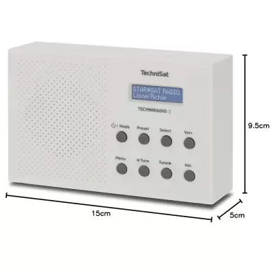 Receptores/Scanner TECHNISAT TECHNIRADIO 3 BLANCO, RADIO PORTÁTIL BAD+/FM