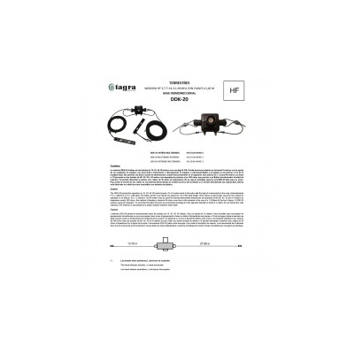 Antena Base HF Dipolo Windom 10/15/20/40/80 metros TAGRA DDK-20