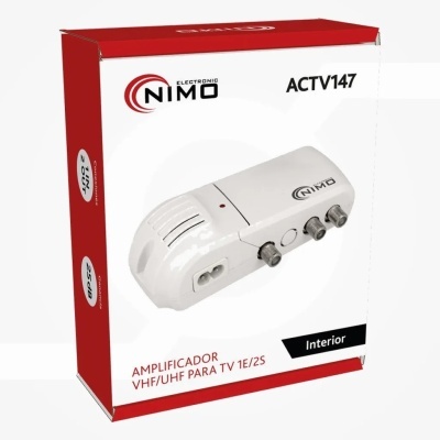 Amplificador de interior TV 2 saidas Tipo F  NIMO ACTV147