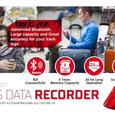 GPS Sistema de Navegação Qstarz BL-1000ST BLE Wireless GNSS GPS Receiver Travel Recorder