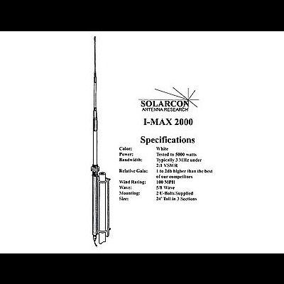 Antena Base SOLARCON  MAX  2000  CB\27Mhz AM FM SSB