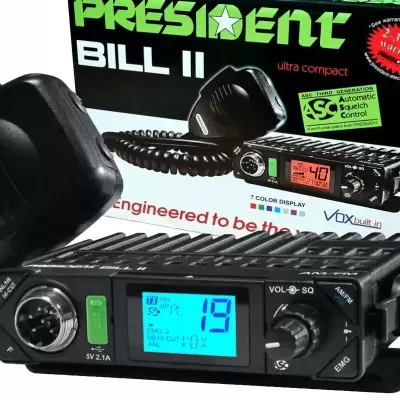 Rádio CB 27Mhz/11m  President  BILL II  ASC - AM/FM  Multinormas