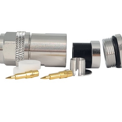 Conector Tipo N  Macho Cabo 10.3mm AIRCOM,ECOFLEX,LMR-400 / RG-213 - Ref UG21SLTA  Pinos - Made in Germany (Corpo Robusto)