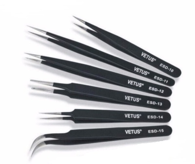 PINÇAS ANTIESTÁTICAS DE PRECISÃO KIT 6 Peças 3002