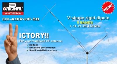 Antenas Base HF Dipolo Rígido en V para HF 5 bandas DX-ADIP-HF-5B