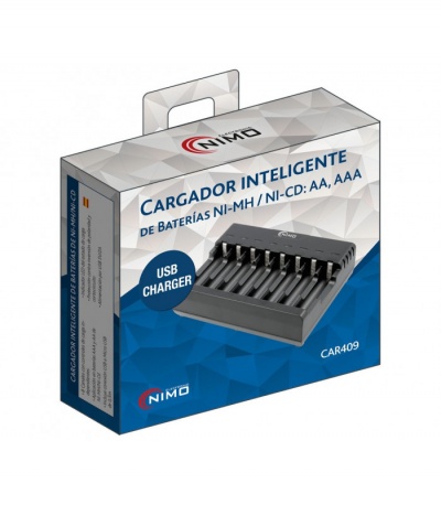 Cargador de Pilhas AA AAA NI-CD/NI-MH 8 BATERIAS INDEPENDIENTES  Nimo CAR409