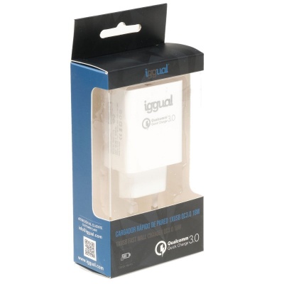 Cargador iggual Cargador 1xUSB carga rápida QC3.0 18W